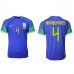 Billige Brasilien Marquinhos #4 Udebane Fodboldtrøjer VM 2022 Kortærmet